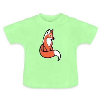 Fox - Baby Organic T-Shirt with Round Neck - mint green - Front