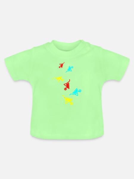 Schubkarre Symbol - Baby Bio-T-Shirt mit Rundhals - Mintgrün