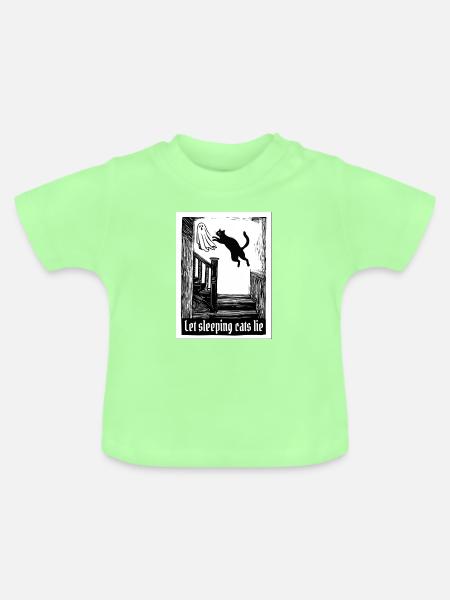 Let sleeping cats lie - Baby Bio-T-Shirt mit Rundhals - Mintgrün