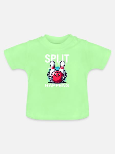 Split kommt Bowling-Freude - Baby Bio-T-Shirt mit Rundhals - Mintgrün
