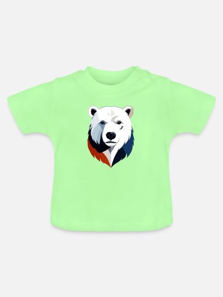 Geometrischer Polarbär Farbsplit - Baby Bio-T-Shirt mit Rundhals - Mintgrün