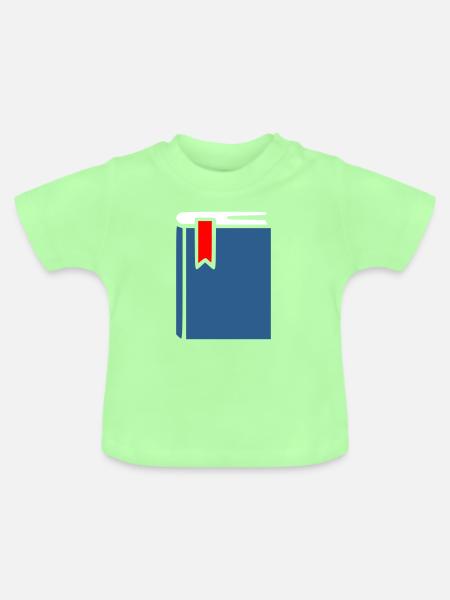 Buch Symbol Icon Blau - Baby Bio-T-Shirt mit Rundhals - Mintgrün