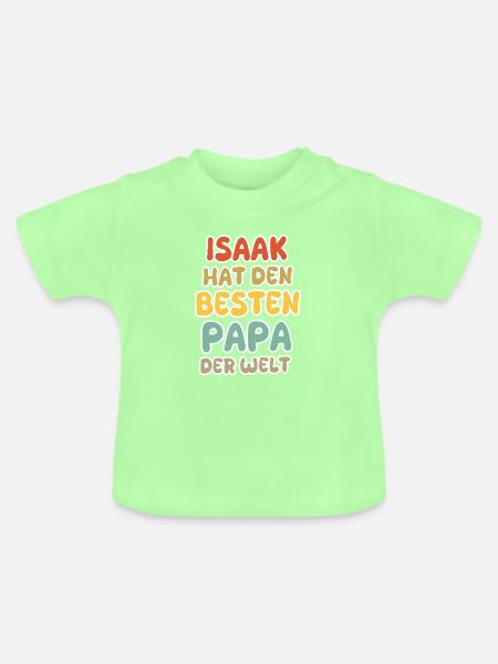 Spruch Isaak - Baby Bio-T-Shirt mit Rundhals - Mintgrün