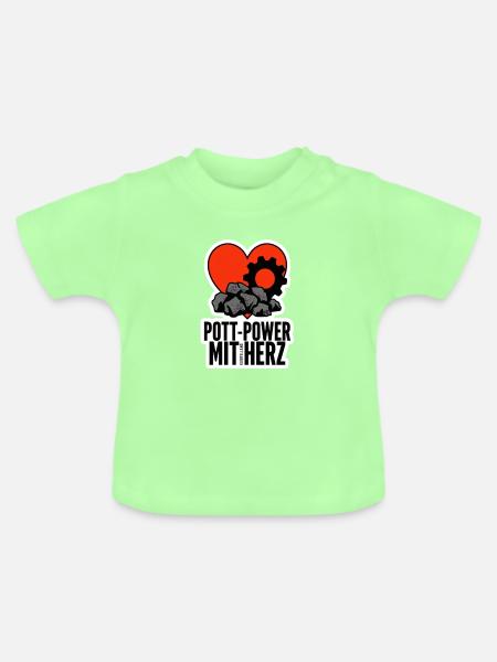 Pott Power mit Herz - Baby Bio-T-Shirt mit Rundhals - Mintgrün