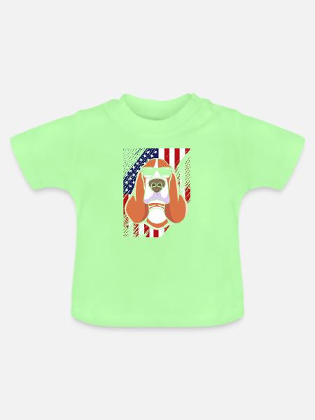 Basset Hound - Baby Bio-T-Shirt mit Rundhals - Mintgrün