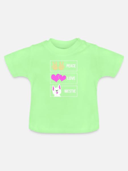 West Highland Terrier - Baby Bio-T-Shirt mit Rundhals - Mintgrün