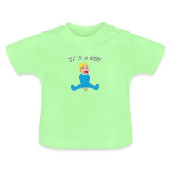 Baby Junge - Baby Bio-T-Shirt mit Rundhals - Mintgrün - Vorne