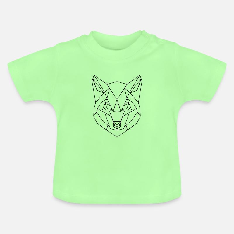 Loup 3D Low Wolf Wolf Polygon Wolf Low 3D - T-shirt bio col rond Bébé - vert menthe