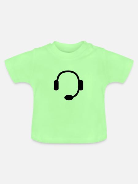 headset - Baby Bio-T-Shirt mit Rundhals - Mintgrün
