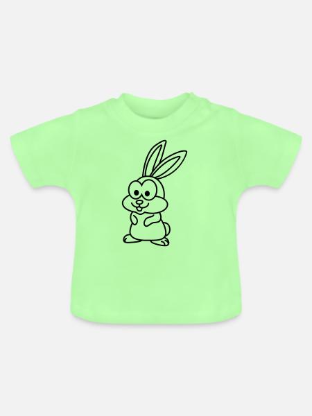 Hase Comic Tier - Baby Bio-T-Shirt mit Rundhals - Mintgrün