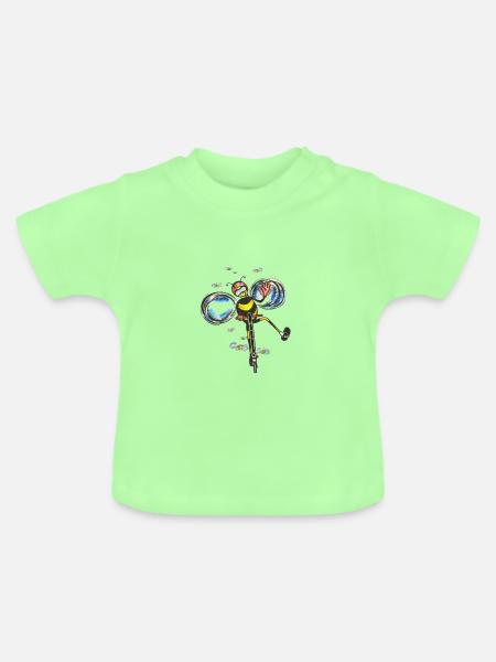 Biene fährt Elektroroller - Baby Bio-T-Shirt mit Rundhals - Mintgrün