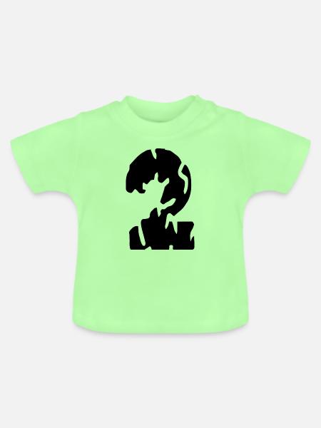 2 Zahl Trikot - Baby Bio-T-Shirt mit Rundhals - Mintgrün
