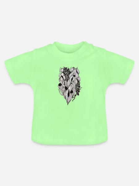 Verflochtenes Herzgeflecht - Baby Bio-T-Shirt mit Rundhals - Mintgrün