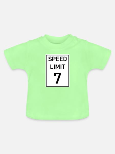 Geschwindigkeitsbegrenzung 7 - Baby Bio-T-Shirt mit Rundhals - Mintgrün
