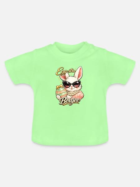 Eggstra Boujee Osterhase Ostern - Baby Bio-T-Shirt mit Rundhals - Mintgrün