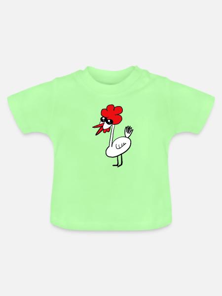 Huhn Hühner Geflügel lustig  - Baby Bio-T-Shirt mit Rundhals - Mintgrün