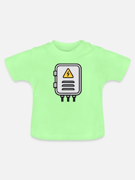 Elektrischer Verteilerverteiler - Baby Bio-T-Shirt mit Rundhals - Mintgrün