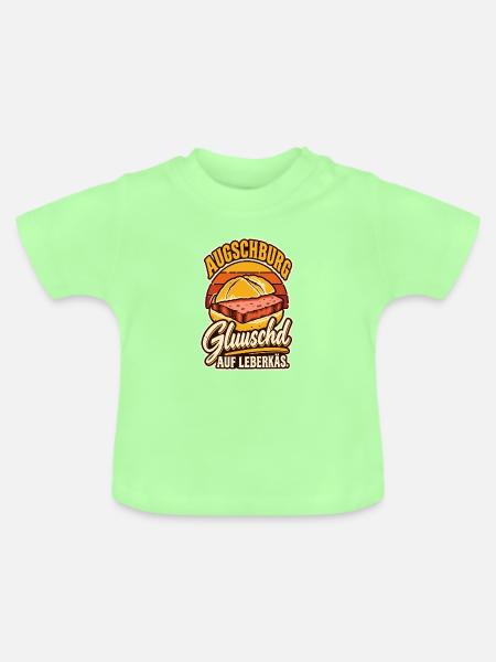 Augschburg Gluuschd Leberkäs - Baby Bio-T-Shirt mit Rundhals - Mintgrün