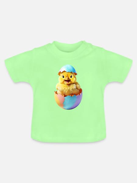 Kueken-Osterei - Baby Bio-T-Shirt mit Rundhals - Mintgrün