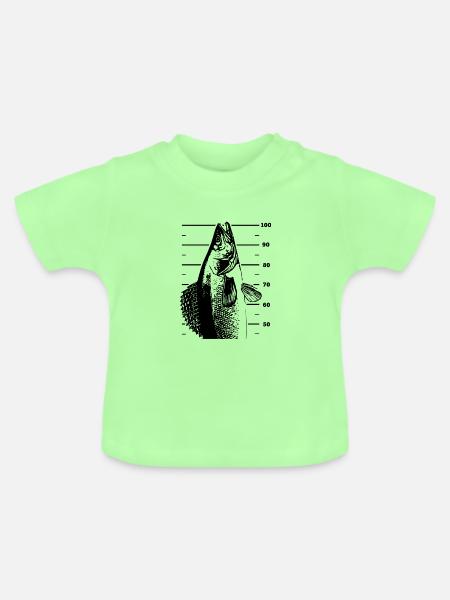 LetzterWurf Meter Zander Anglershirt - Baby Bio-T-Shirt mit Rundhals - Mintgrün