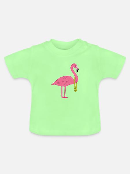 Ghetto Flamingo - Baby Bio-T-Shirt mit Rundhals - Mintgrün