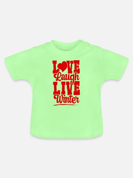 Love Live Winter - Baby Bio-T-Shirt mit Rundhals - Mintgrün