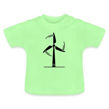 Windrad Silhouette - Baby Bio-T-Shirt mit Rundhals - Mintgrün - Vorne