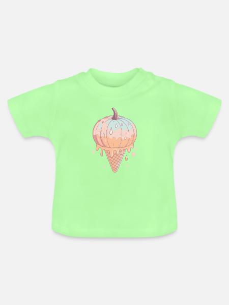 Pastellfarbener glasierter Kürbis - Baby Bio-T-Shirt mit Rundhals - Mintgrün
