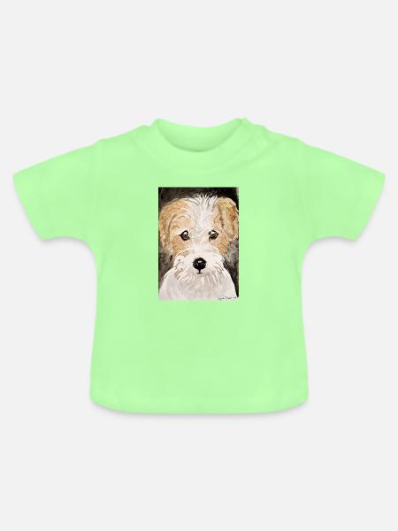 Terrier Welpe, - Baby Bio-T-Shirt mit Rundhals - Mintgrün
