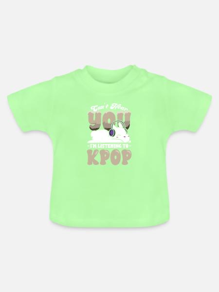 Kpop Hase mit Kopfhörern - Baby Bio-T-Shirt mit Rundhals - Mintgrün