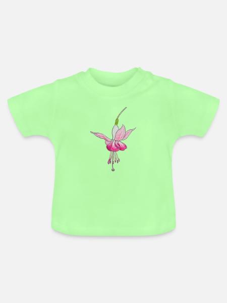 Fuchsienblüte - Baby Bio-T-Shirt mit Rundhals - Mintgrün