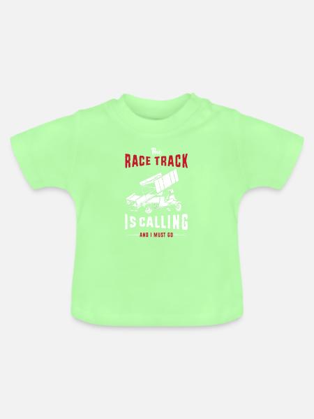 Dirt Track Racing - Baby Bio-T-Shirt mit Rundhals - Mintgrün