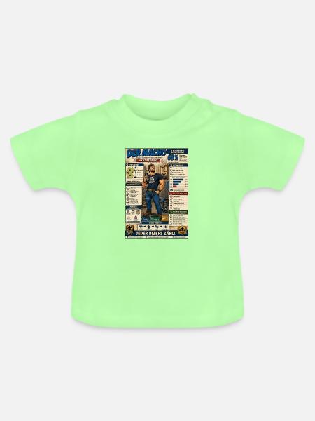 Der Macho – jeder Bizeps zählt - Baby Bio-T-Shirt mit Rundhals - Mintgrün