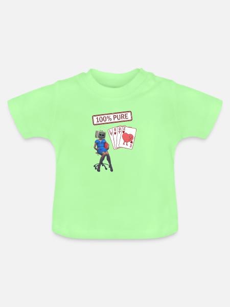 TechHeart Liebeskarten - Baby Bio-T-Shirt mit Rundhals - Mintgrün