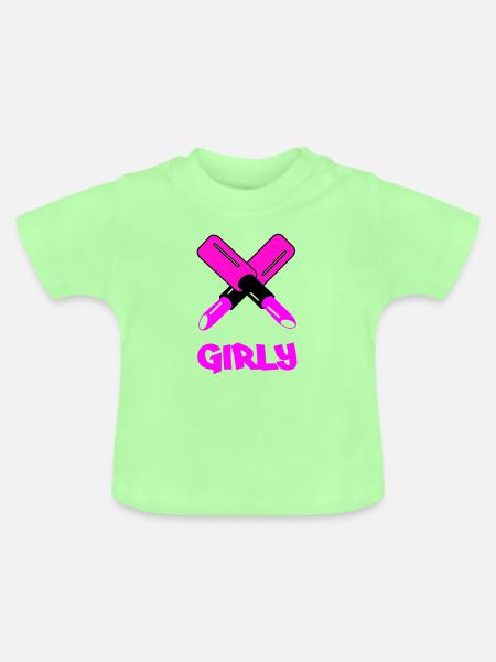 GIRLY Neon Cutout Typography - Baby Bio-T-Shirt mit Rundhals - Mintgrün