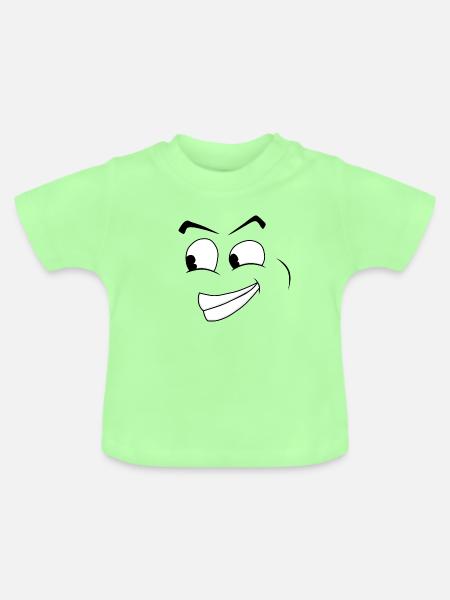 Grinsen - Baby Bio-T-Shirt mit Rundhals - Mintgrün