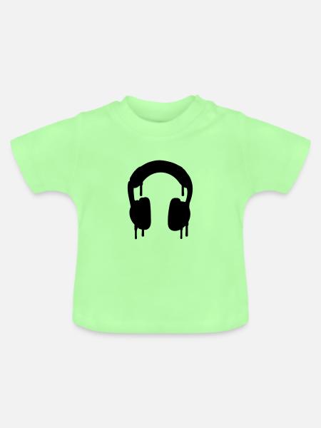 headphones laeufer - Baby Bio-T-Shirt mit Rundhals - Mintgrün