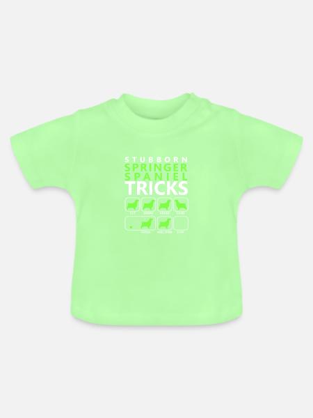 Hartnäckige Springer Spaniel Tricks - Baby Bio-T-Shirt mit Rundhals - Mintgrün