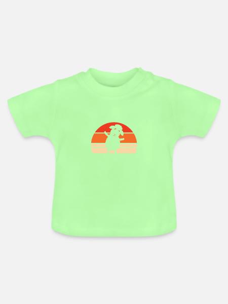retro sheep sun - Baby Bio-T-Shirt mit Rundhals - Mintgrün