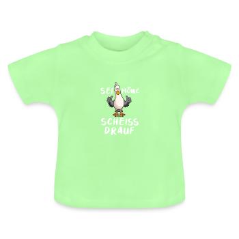 Sei möwe scheiss drauf Norden Küste - Baby Bio-T-Shirt mit Rundhals - Mintgrün - Vorne