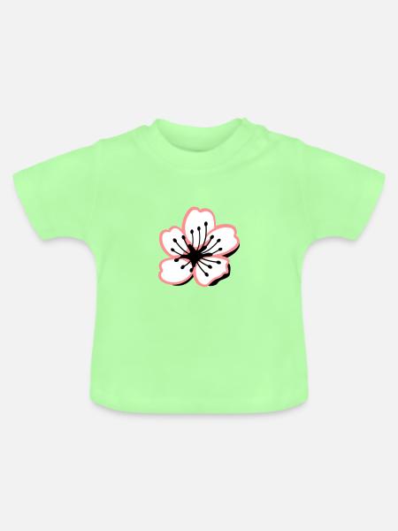 Sakura Kirschblüte - Baby Bio-T-Shirt mit Rundhals - Mintgrün