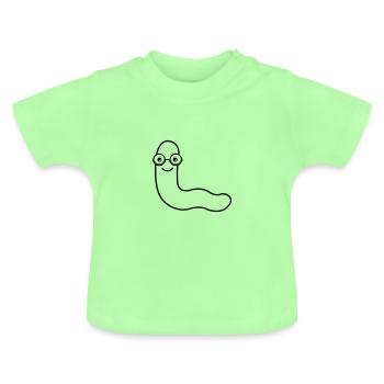 buecherwurm 01 - Baby Organic T-Shirt with Round Neck - mint green - Front