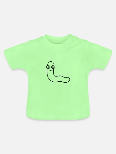 buecherwurm 01 - Baby Bio-T-Shirt mit Rundhals - Mintgrün