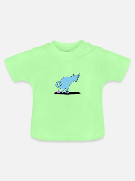 Kackender Hund Kackhaufen - Baby Bio-T-Shirt mit Rundhals - Mintgrün