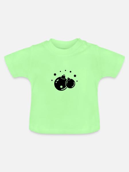 weihnachtskugeln - Baby Bio-T-Shirt mit Rundhals - Mintgrün