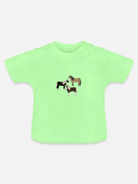 Drei Kaltblueter - Baby Bio-T-Shirt mit Rundhals - Mintgrün