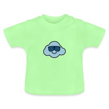 cloud sunglasses 02 - Baby Organic T-Shirt with Round Neck - mint green - Front