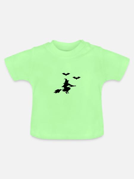 hexe fledermäuse - Baby Bio-T-Shirt mit Rundhals - Mintgrün