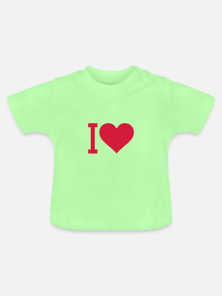 i heart - Baby Bio-T-Shirt mit Rundhals - Mintgrün