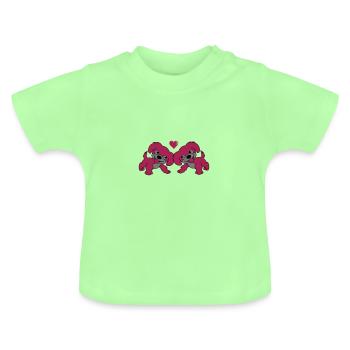 dogs love - Baby Organic T-Shirt with Round Neck - mint green - Front